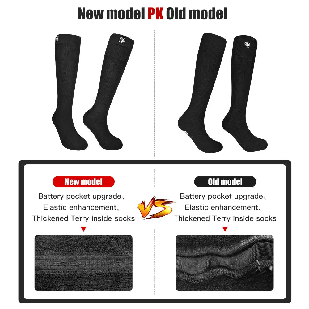 SAVIOR Heated Winter Thermal Heated Socks For Adult Wind Waterproof Rechargeable Battery Warm Motorbike Riding Heating Thermal