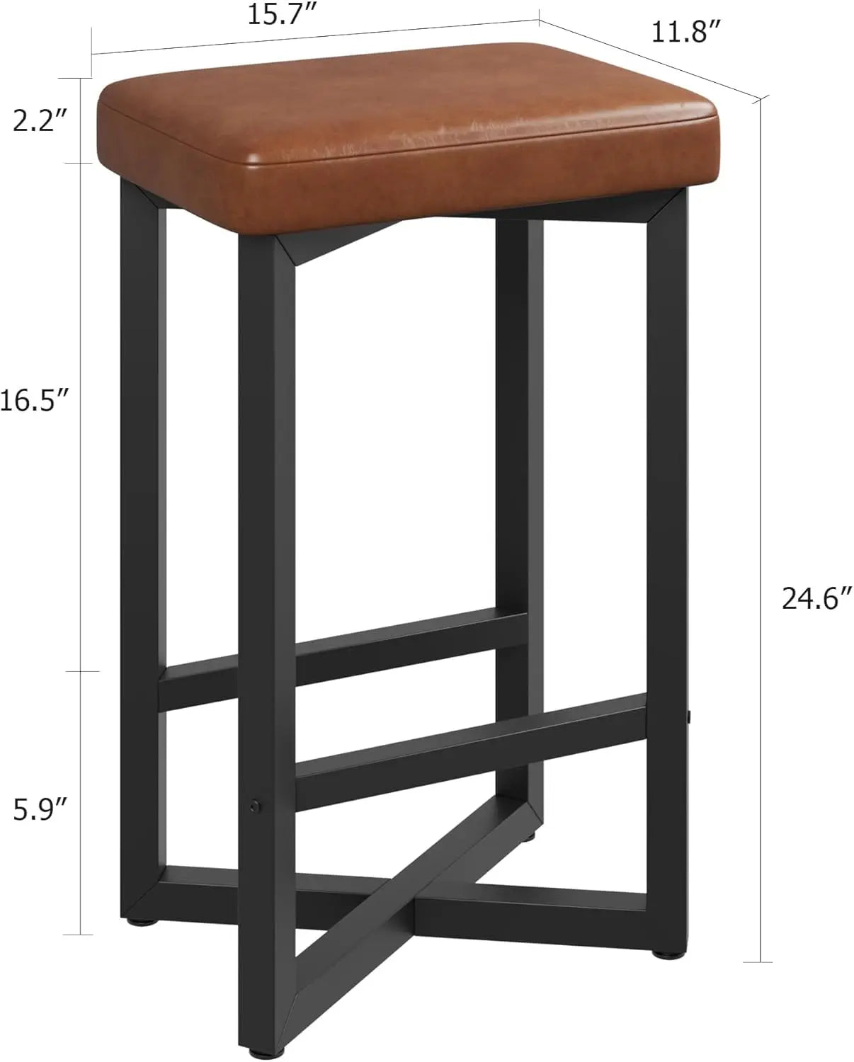 Garvee Modern Backless Bar Stools With Metal Frame And Footrest