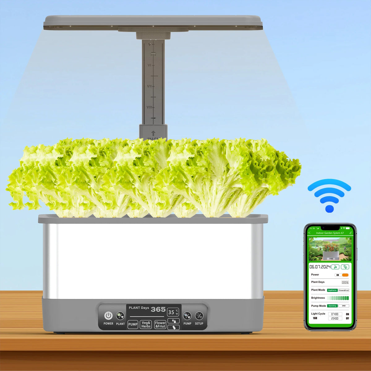 BHTNYOO Indoor Hydroponic Garden With 8 LED Grow Lights