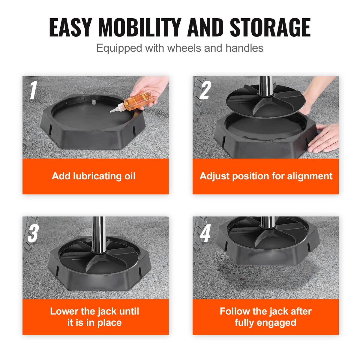 SucceBuy RV Leveling Pads Round Landing Feet Permanent Attached Jack Stabilizers Rubber  Travel Trailers Class A/C Motorhome