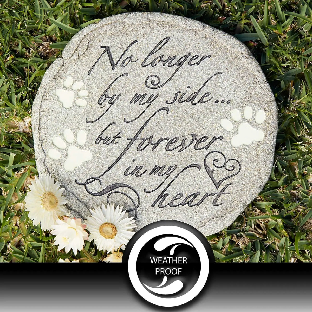 Pet Memorial Stone for Cats and Dogs Weatherproof Outdoor Tribute