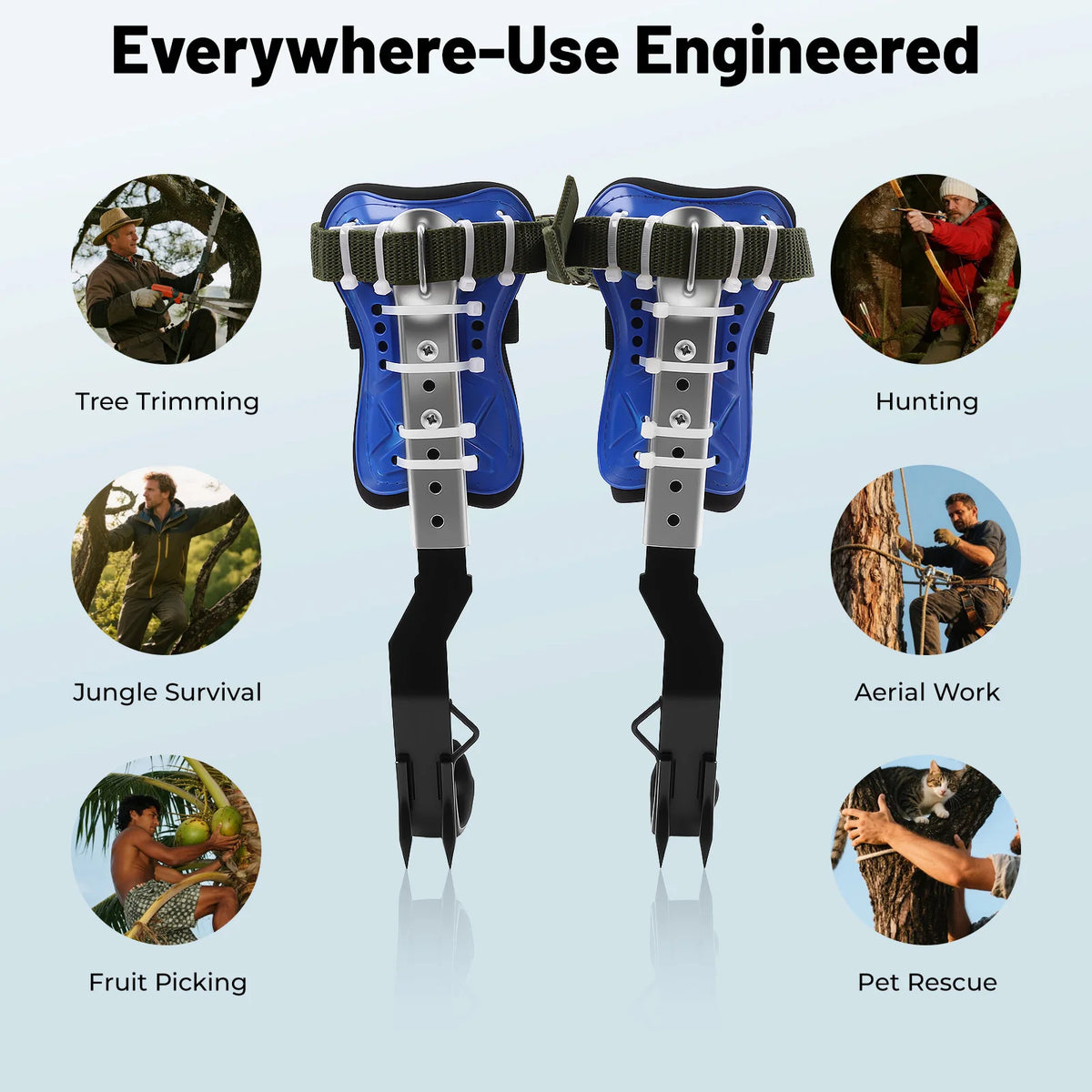 Adjustable Tree Climbing Spike Set With Durable Steel Construction