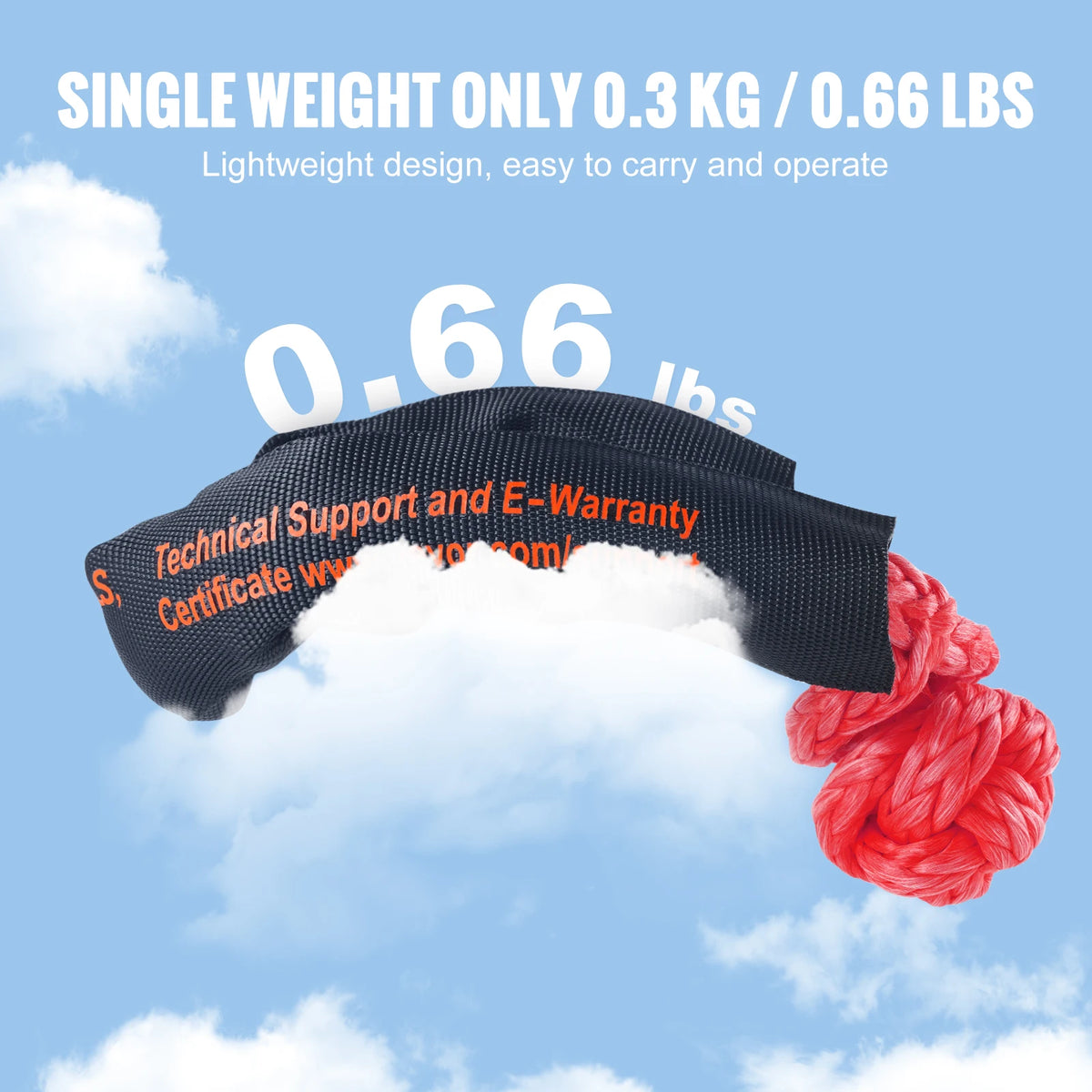 SucceBuy 2Pcs Synthetic Soft Shackle Rope 44092lbs Tow Shackle Strap with Protective Sleeve for Jeep Off-Road Vehicles Recovery
