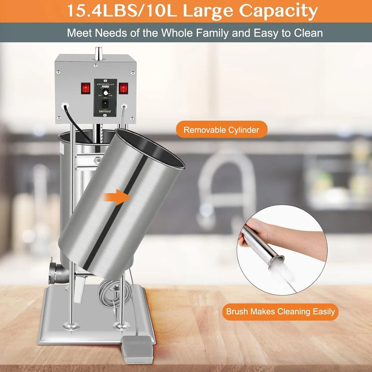 Commercial Electric Sausage Stuffer Stainless Steel Meat Maker Machine