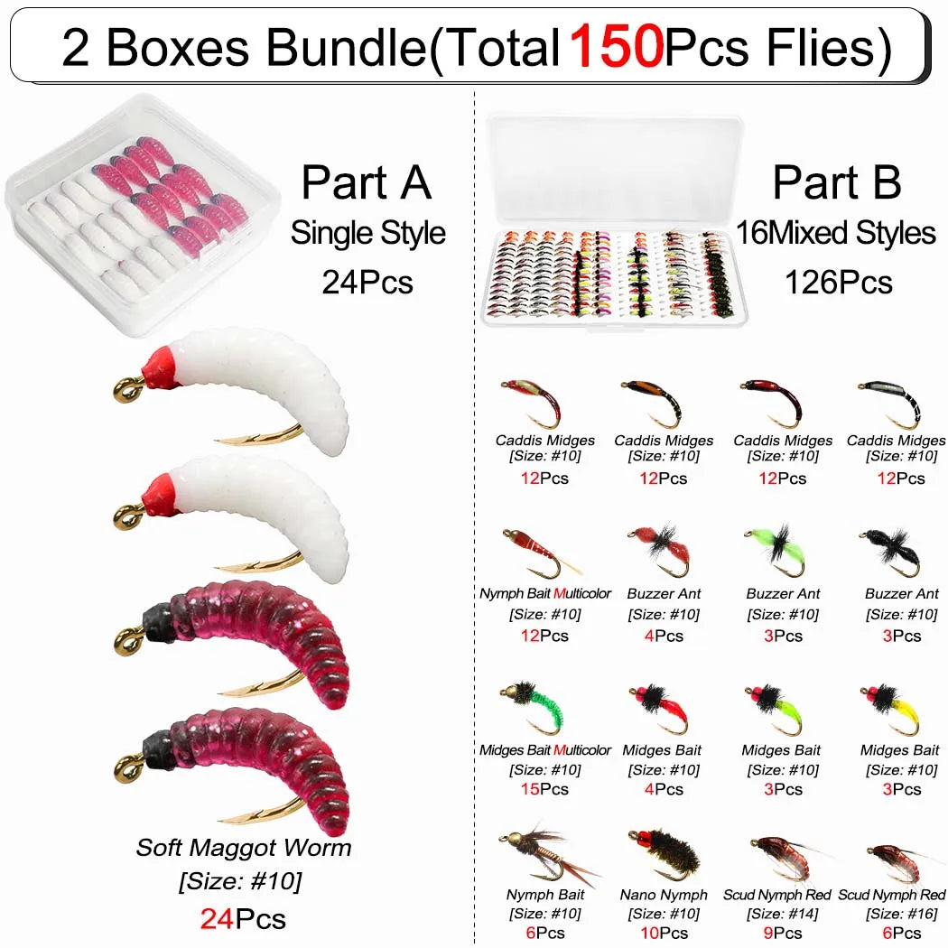 Premium Dry Wet Nymph Fly Fishing Flies For Trout Salmon