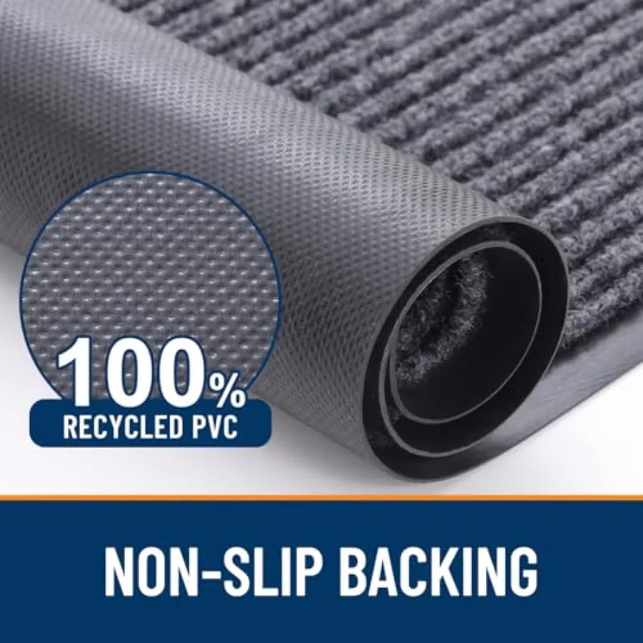 Front Door Mat Indoor Outdoor Entrance, 2-Pack 29.5 x 17 Inch, Waterproof Heavy Duty Doormat, Fade Resistant, Low Profile, Easy