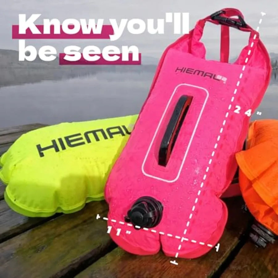 Open Water Swim Safety Buoy With Waterproof Dry Storage Bag