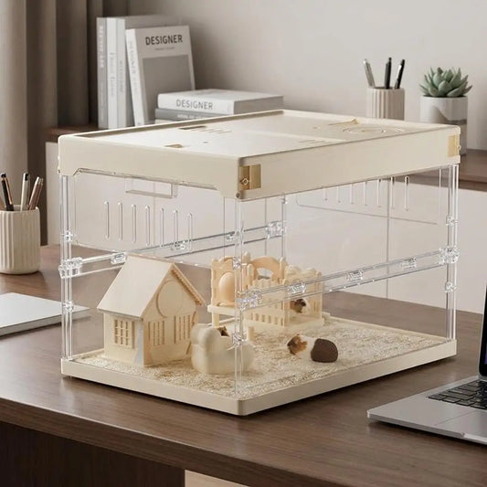 MeterMall Acrylic Hamster Cage Starter Kit Includes 6 Accessories