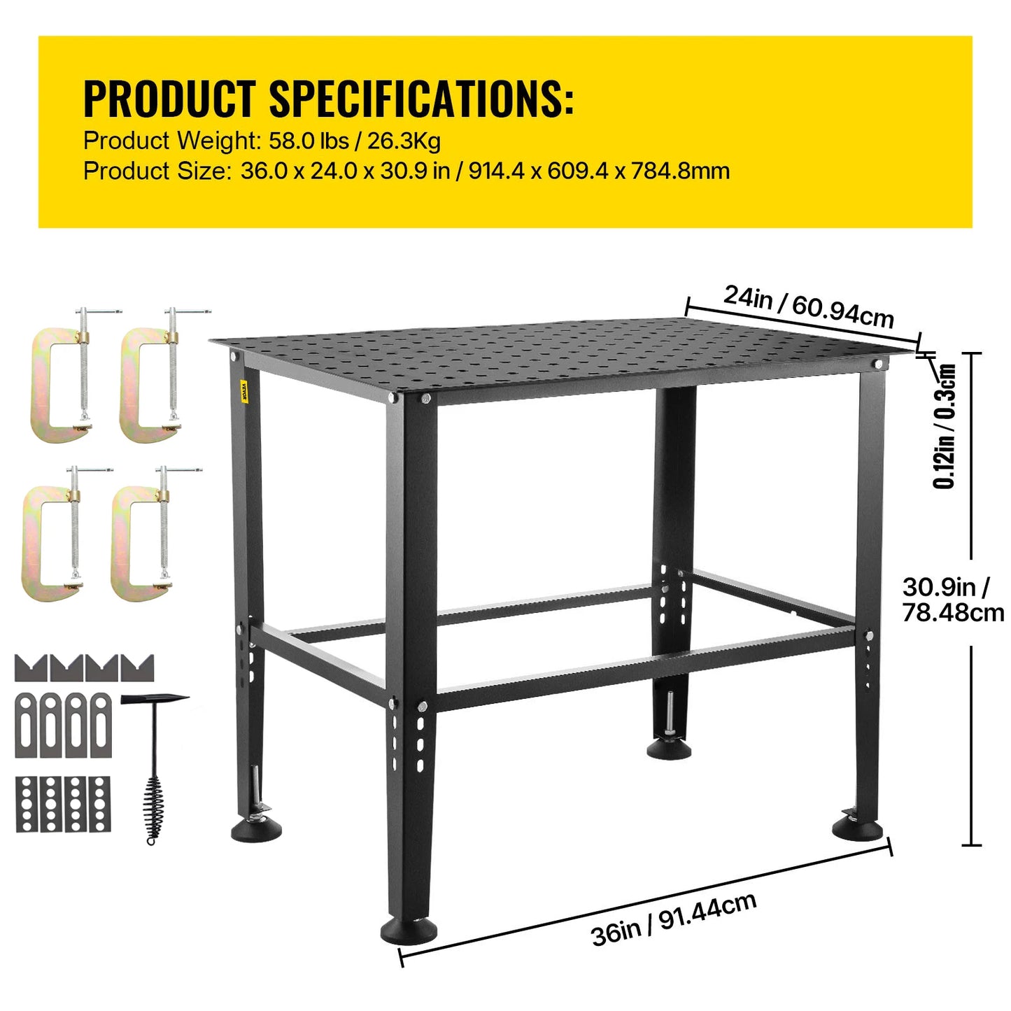 SucceBuy Heavy Duty Welding Table For Professional Use