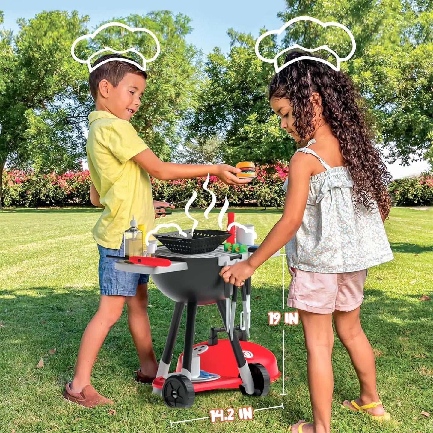 Joyfy Kids Interactive Barbecue Play Set With Kitchen Cooking Pieces