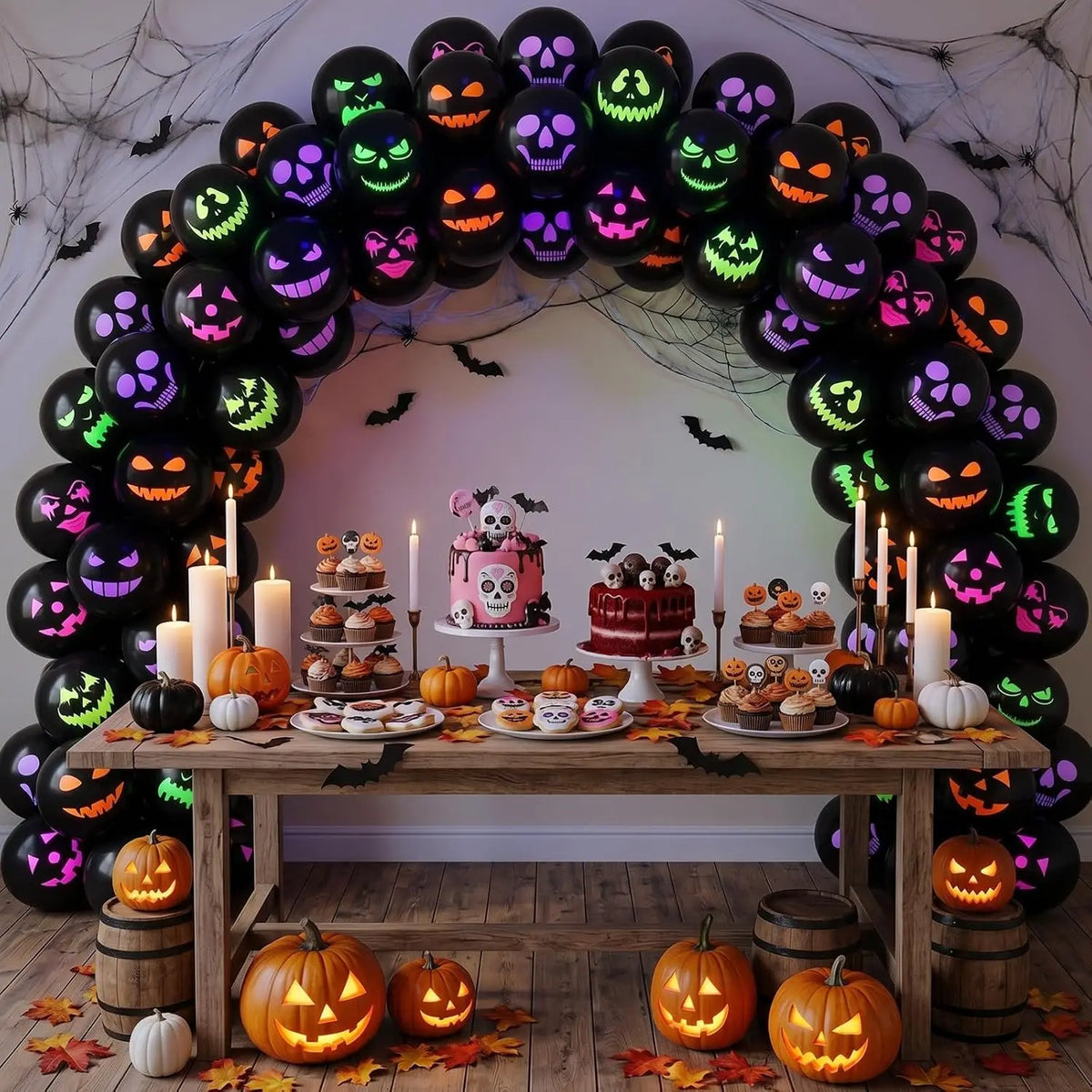Halloween Neon Glow Ghost Latex Balloon Party Supplies