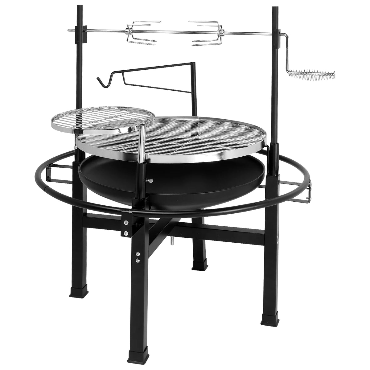 85 x 85 x 108 cm Round Iron Spray Grill Black Heavy Duty Portable for Outdoor Camping BBQ Backyard Cooking