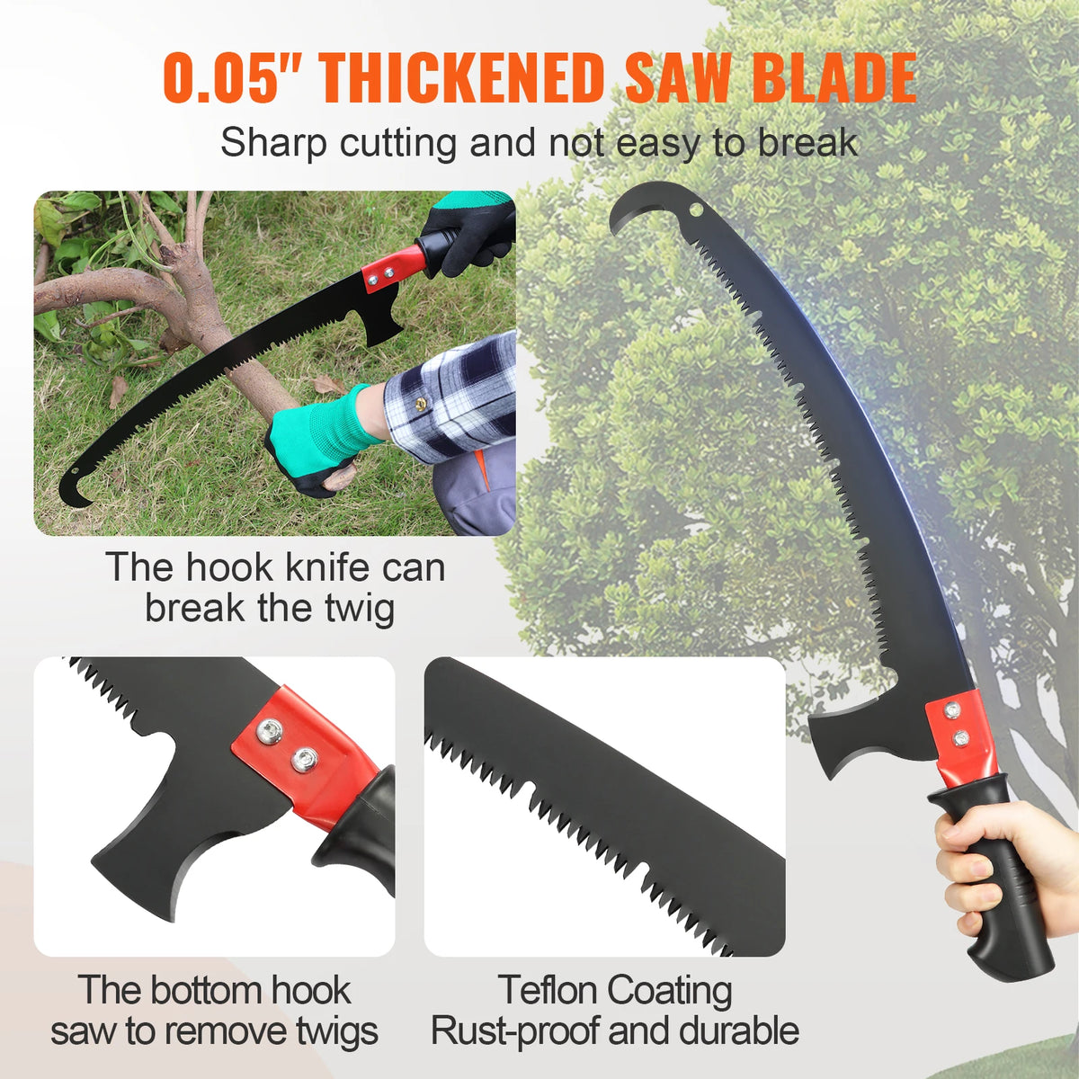 SucceBuy Telescopic Manual Pole Saw For Garden Tree Pruning