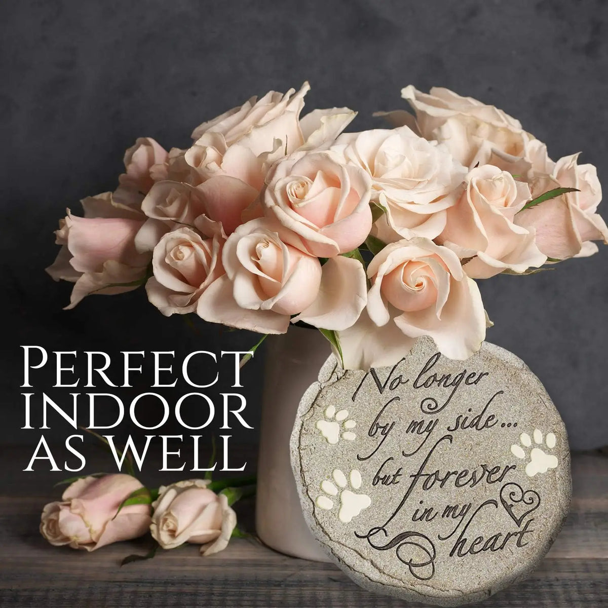 Pet Memorial Stone for Cats and Dogs Weatherproof Outdoor Tribute