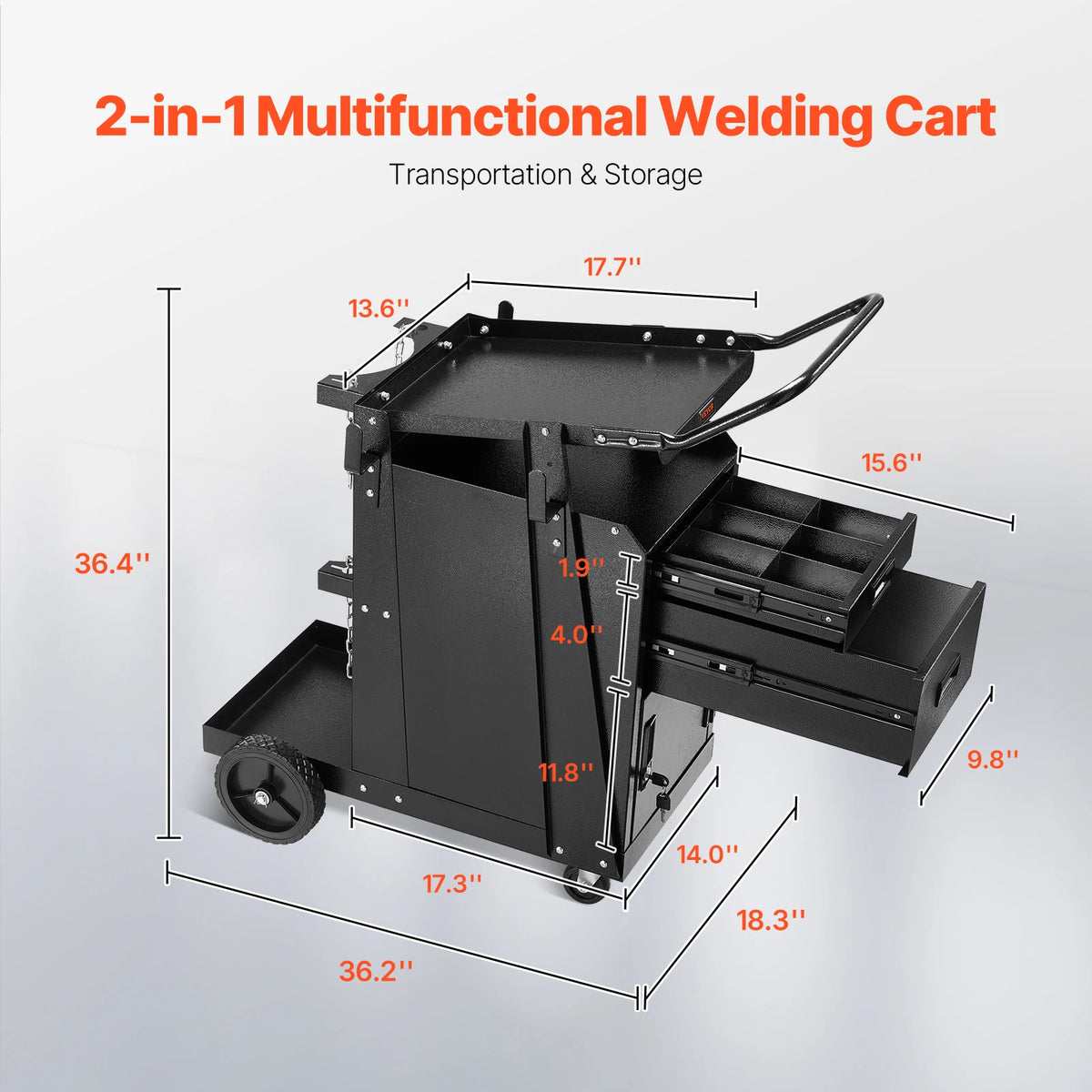 Vevor Heavy Duty Welding Cart With Dual Storage Drawers