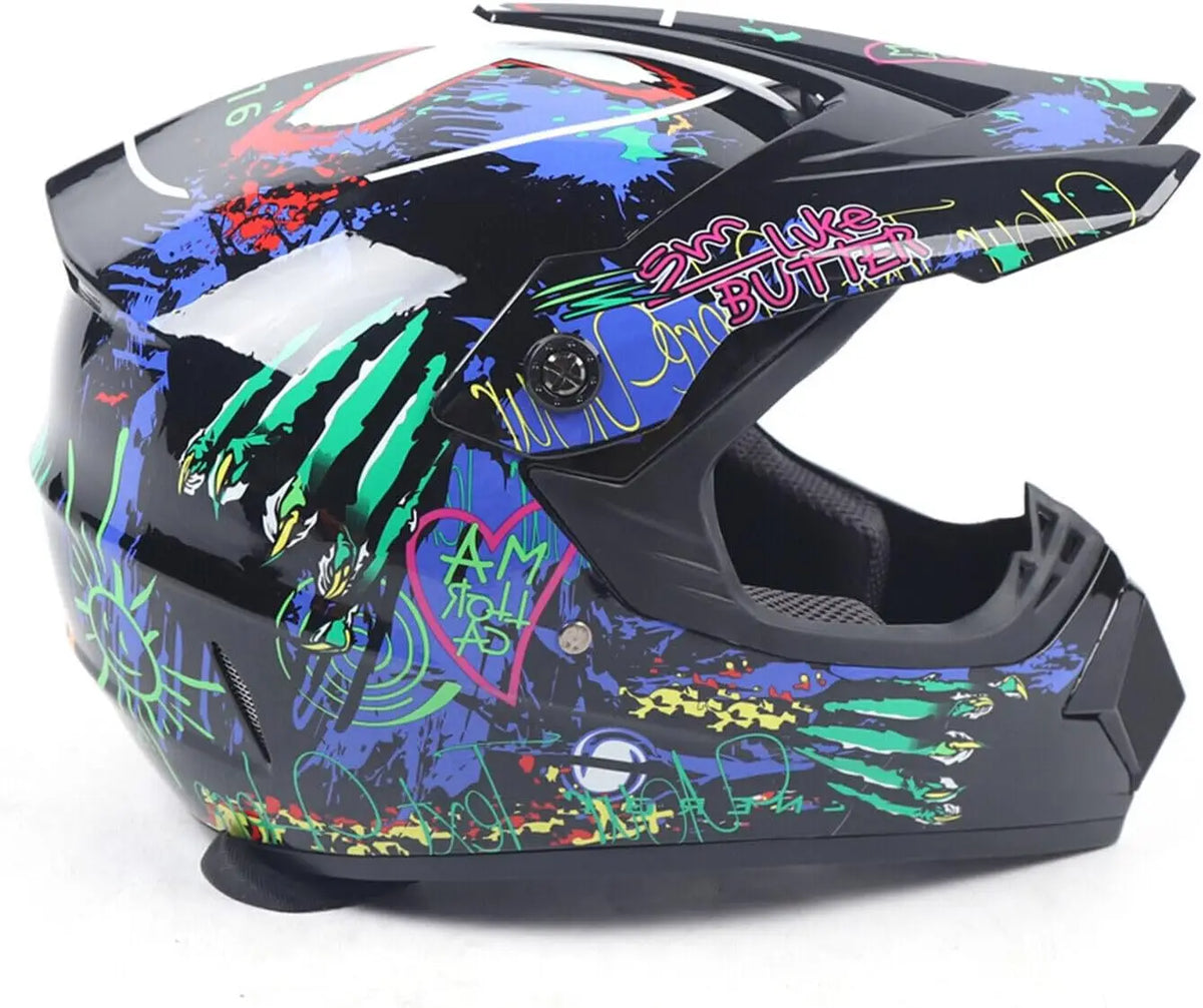 Dot Full Face Motorcycle Helmet Lightweight Off Road Racing