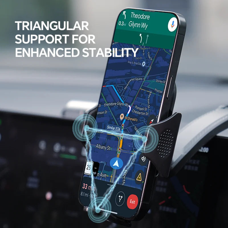Upgraded Car Phone Holder - Adjustable Arm with Ergonomic Grip, Strong Suction Cup and Elliptical Design, Compatible with iPhone, Samsung, Android Smartphones, General Motors, Fashion Accessories, Texture Anti slip Pad