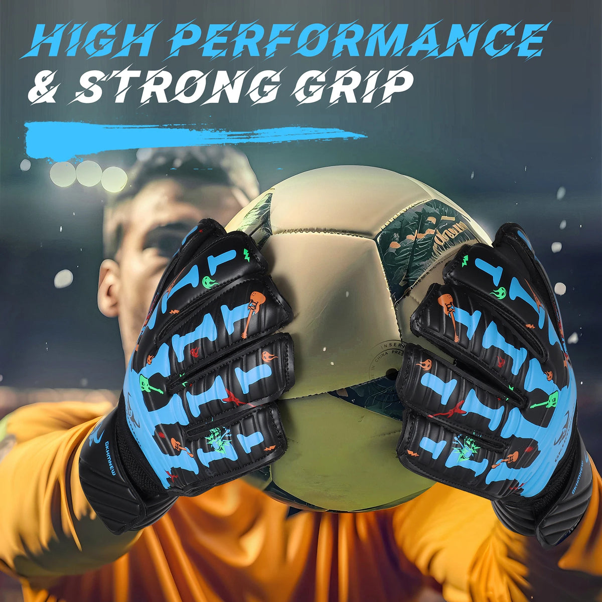 GKHMNEW Fingersave Goalkeeper Gloves Breathable Soccer Goalie Gloves