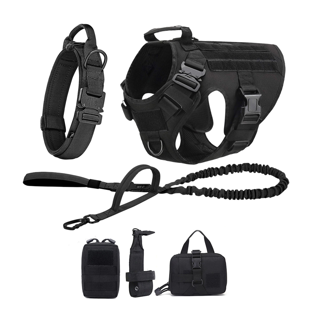 Petavel Tactical Dog Harness With Quick Release Padded Molle Vest
