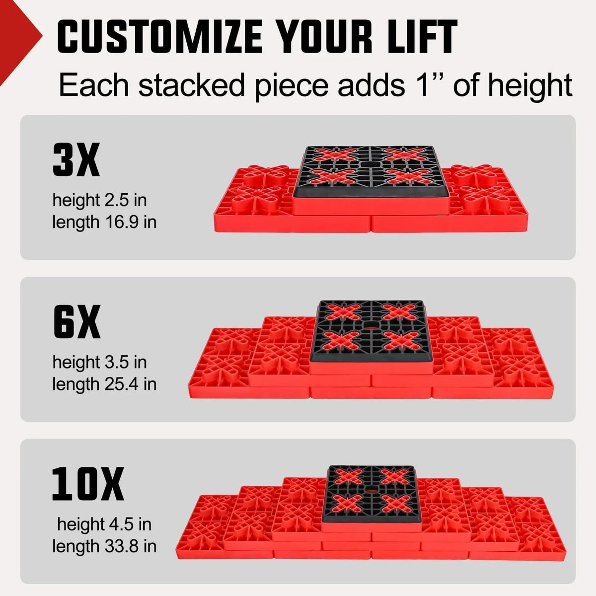 Nilight RV Leveling Blocks 12 Pack Interlocking Design Stabilizer Block Anti-Slip Rubber Covers Customizable Height with Carrying Bag for RV Camper Travel Trailer, Adjustable Camper Stabilizer Blocks for Motorhome Trailer Tir