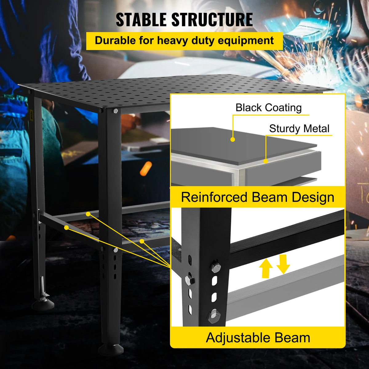 SucceBuy Heavy Duty Welding Table For Professional Use