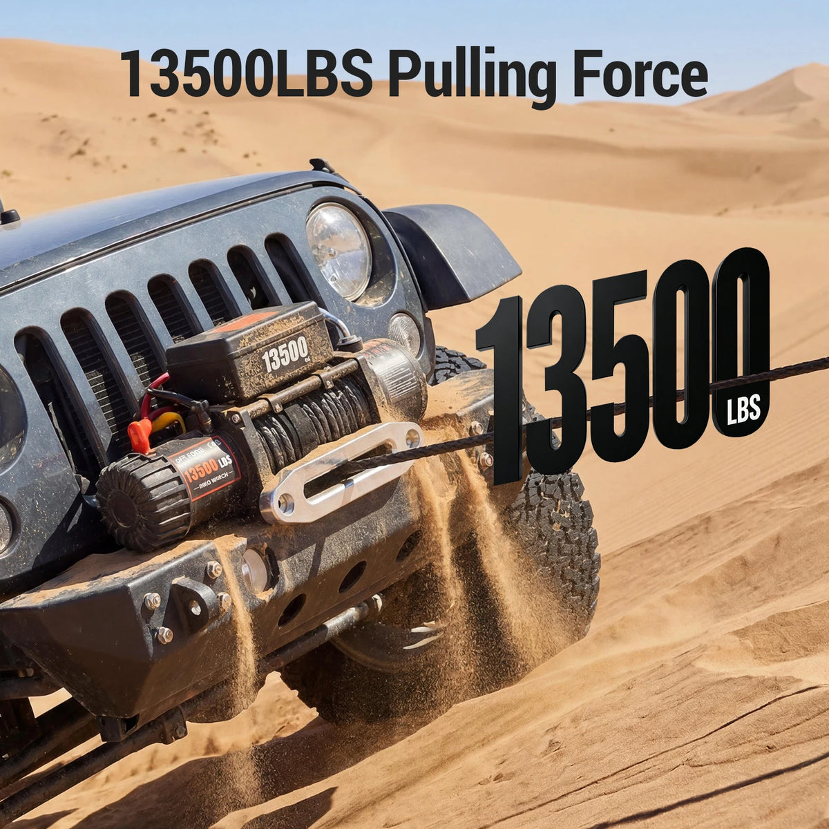SIHAO 13500LBS Electric Winch 12V - High-Strength Synthetic Rope with Wireless Remote for Off-Road 4x4, ATV, Truck & Trailer 8