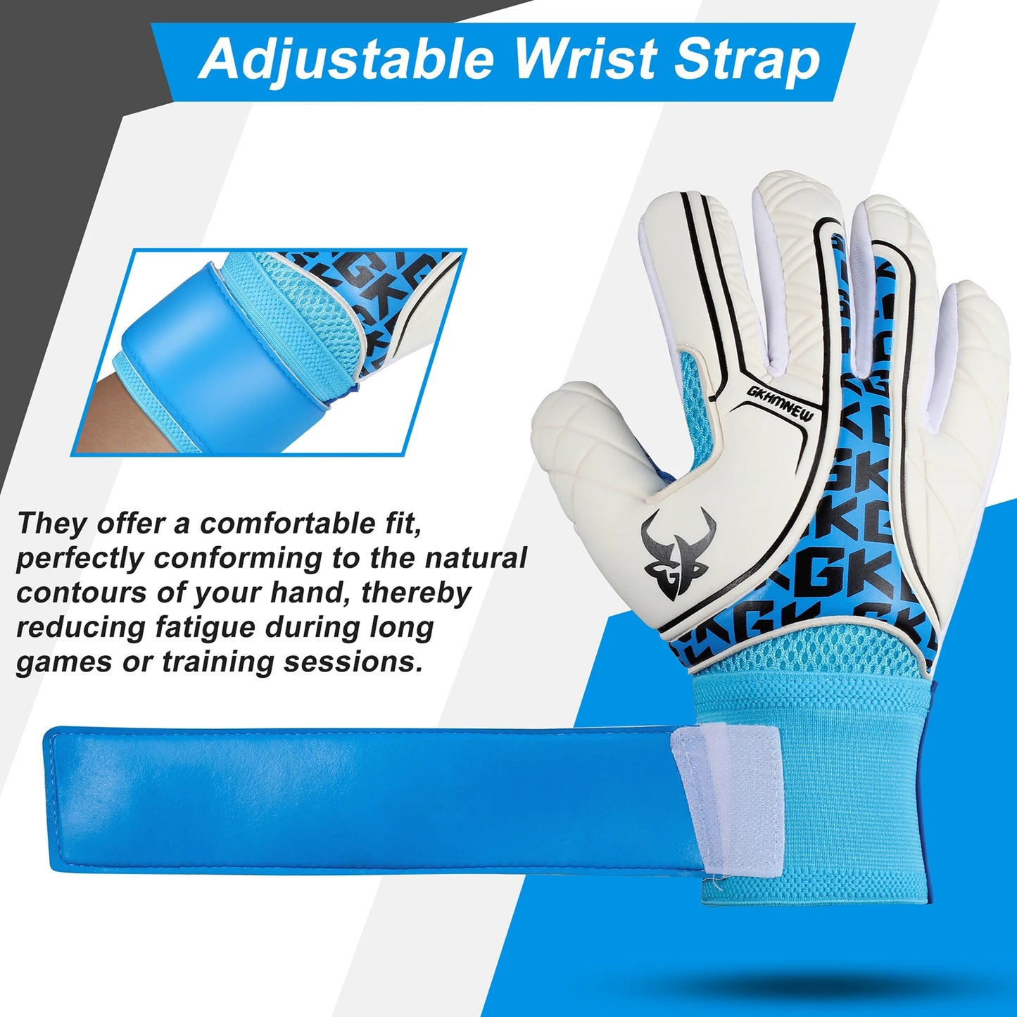 GKHMNEW Premium Knit Palm Soccer Goalkeeper Gloves