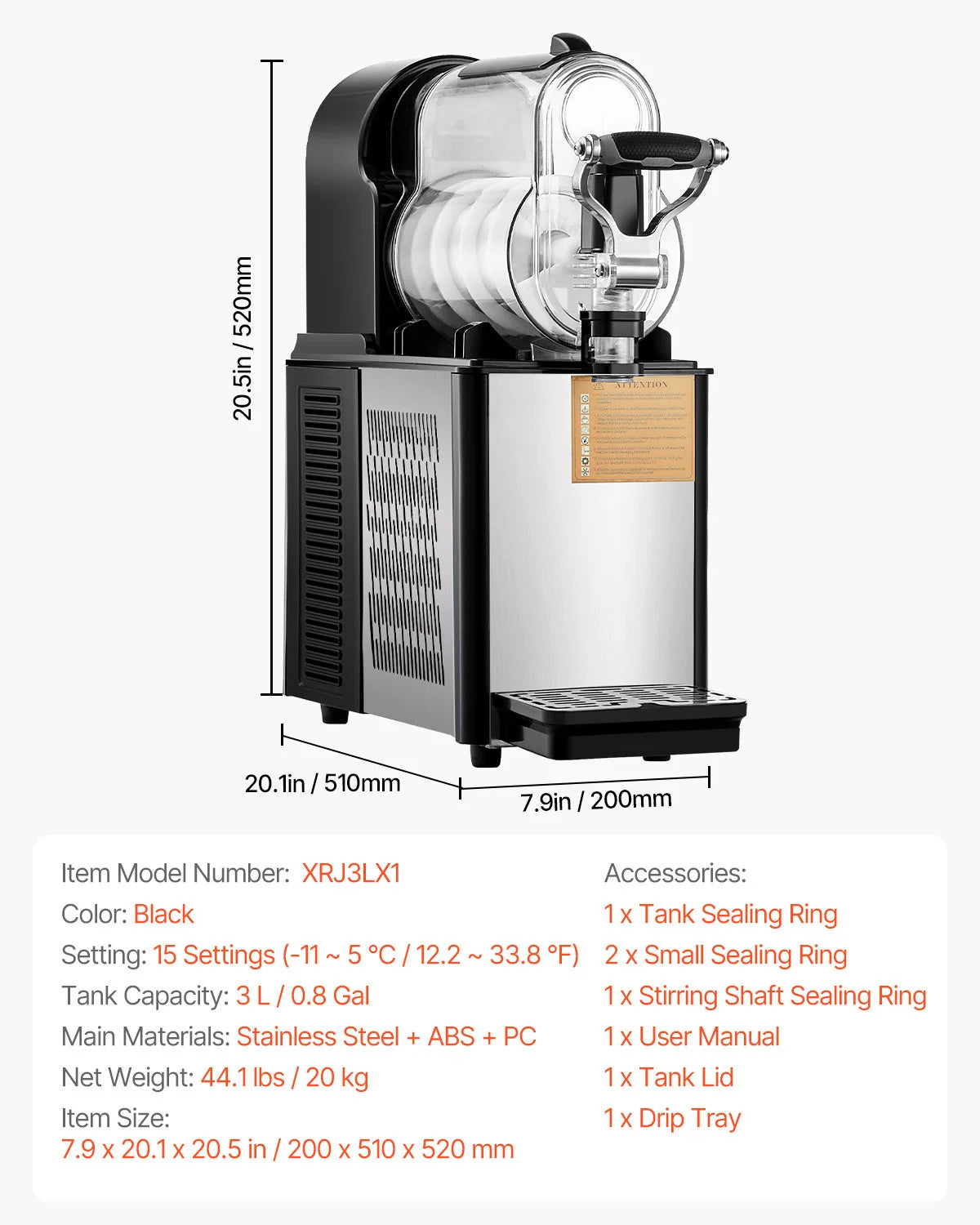 SucceBuy 3-36L Commercial Slushy Machine 1-3 Tanks Stainless Steel Margarita Smoothie Frozen Drink Maker for Home Restaurants