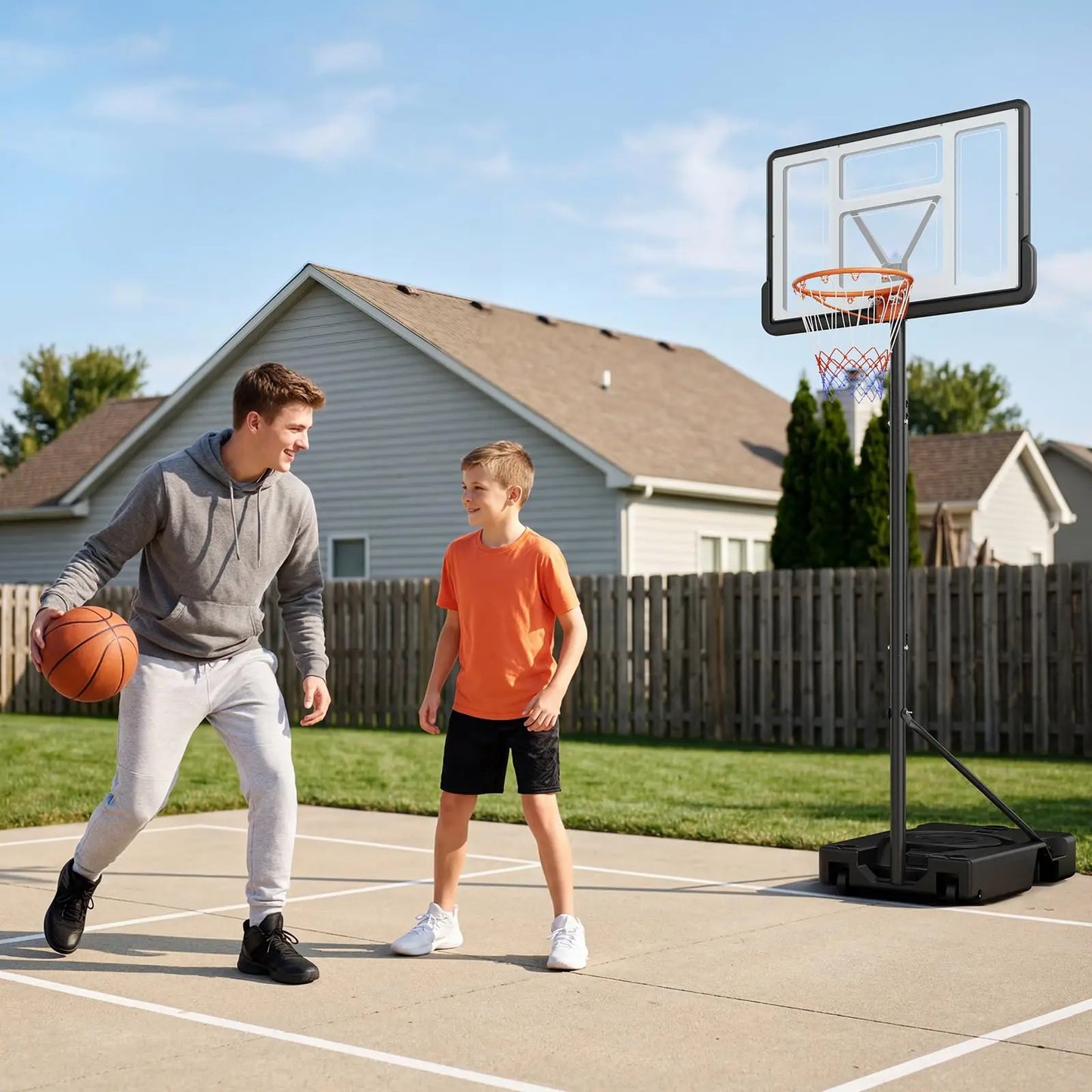 HiMISS Portable Outdoor Adjustable Basketball Hoop With Wheels
