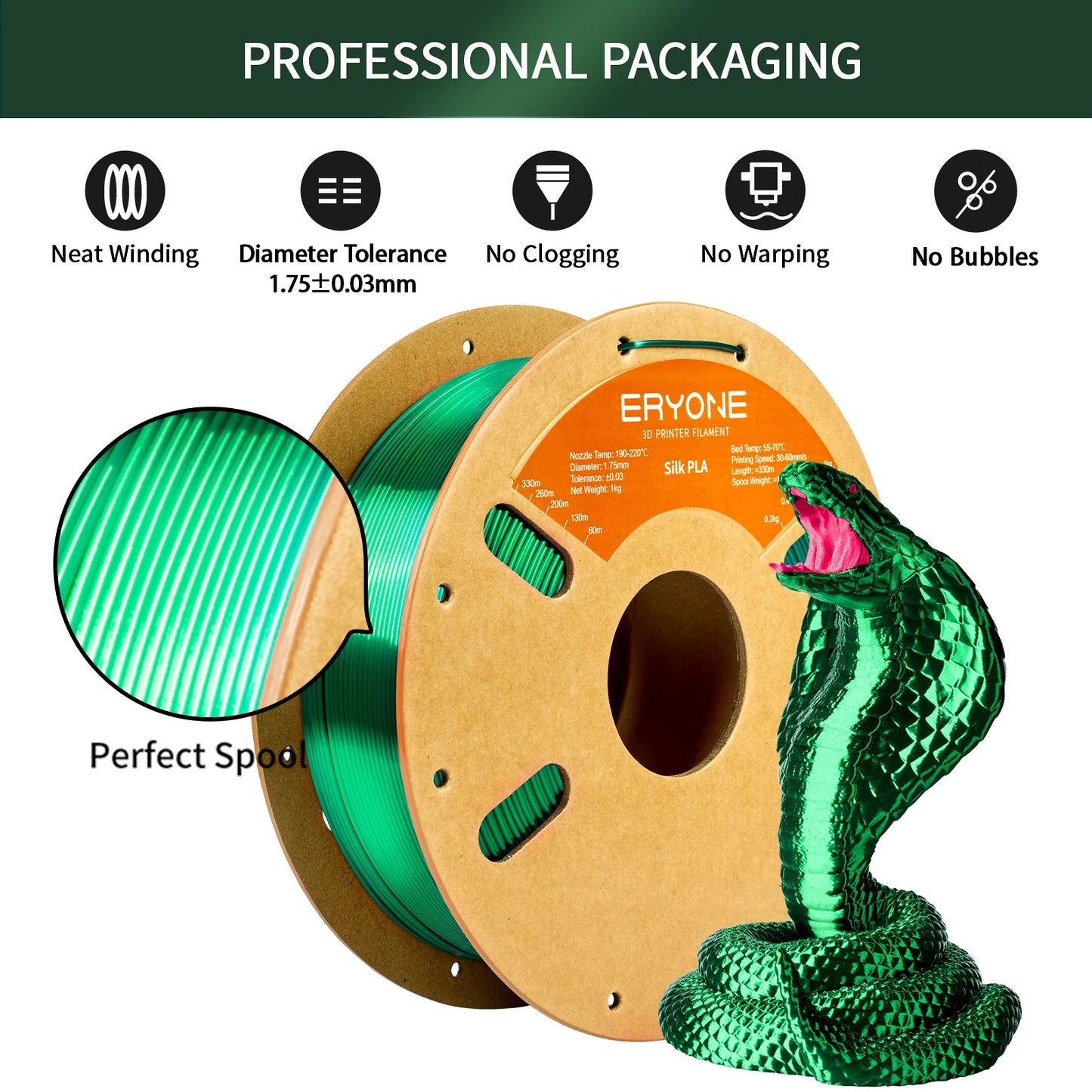 Eryone Silk PLA 3D Printer Filament For Premium Creations