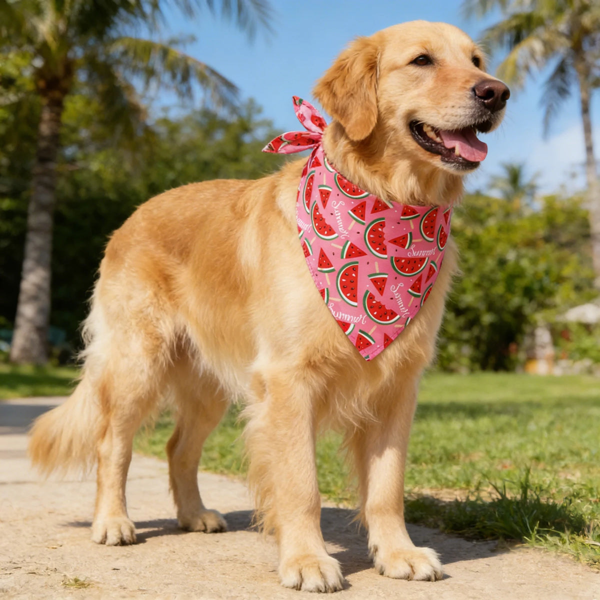 Washable Floral Fruit Dog Bandana Soft Adjustable Pet Kerchief