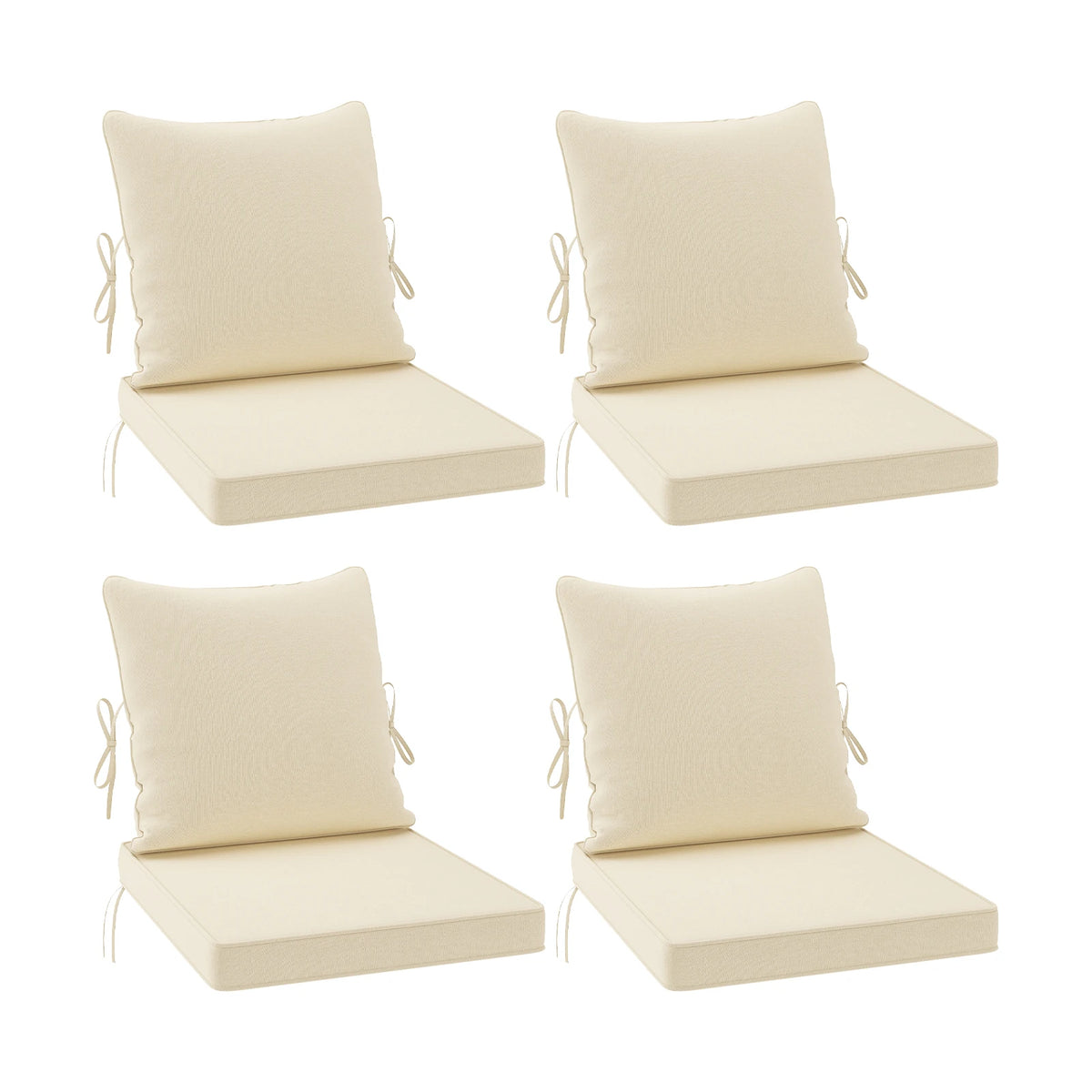 Outdoor Chair Cushions Set of 2, 24"× 24" Outdoor Sofa Replacement Cushions with Removable Cover for Patio Furniture