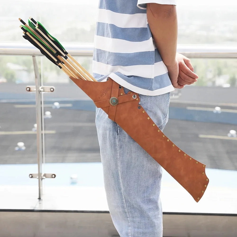 Archery Arrow Quiver Waist Hanging Arrow Holder Storage Bag Left Right Hand For Recurve Compound Bow Target Shooting