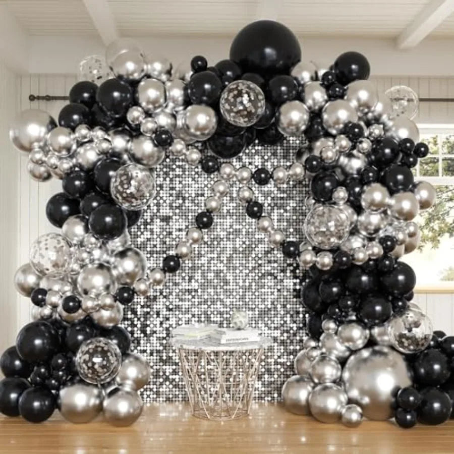 Premium Balloons Arch Kit With Confetti And Chrome Balloons
