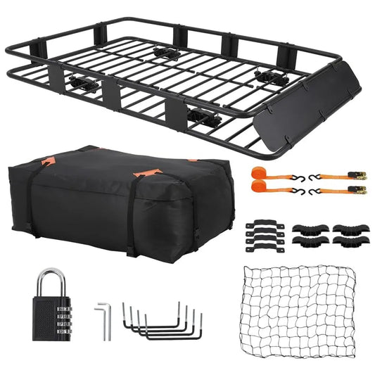 HiMISS Steel Roof Rack Basket Cargo Carrier Adjustable Universal