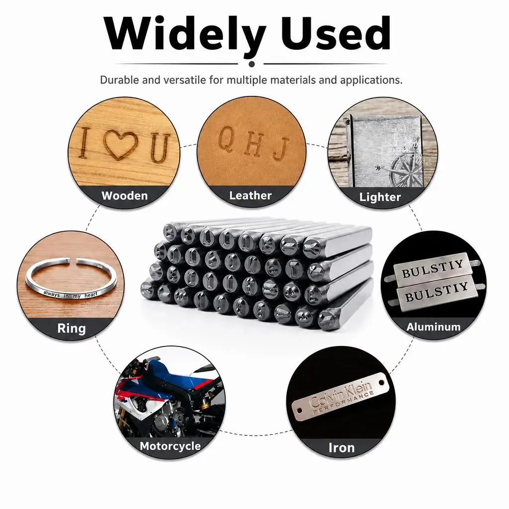 Heavy Duty Carbon Steel Number Letter Stamp Kit For Crafts