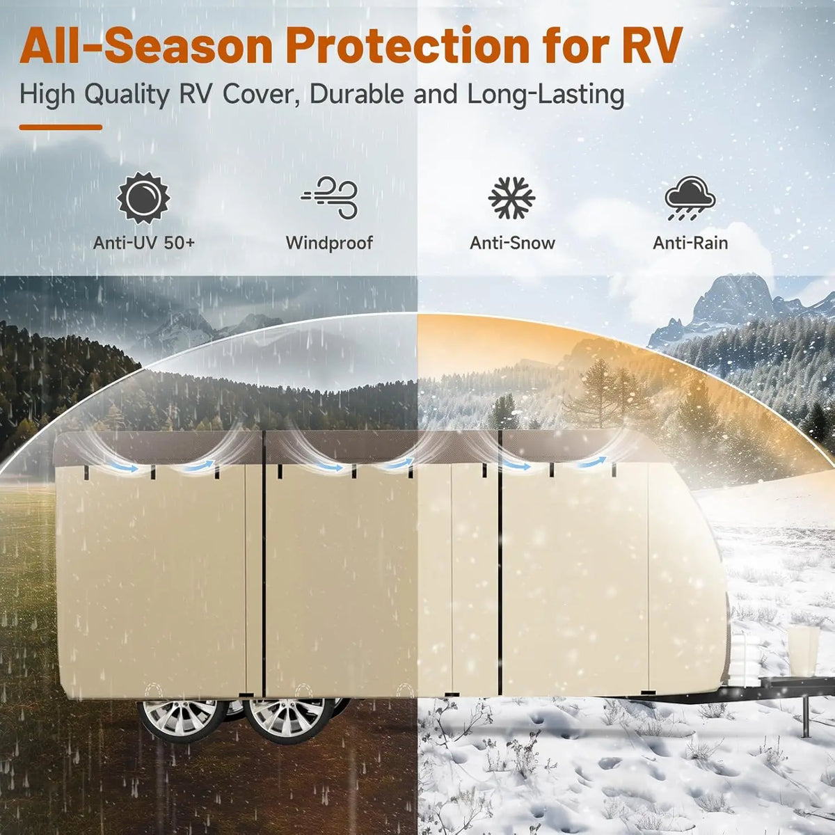 Umbrauto Heavy Duty Waterproof Travel Trailer RV Cover