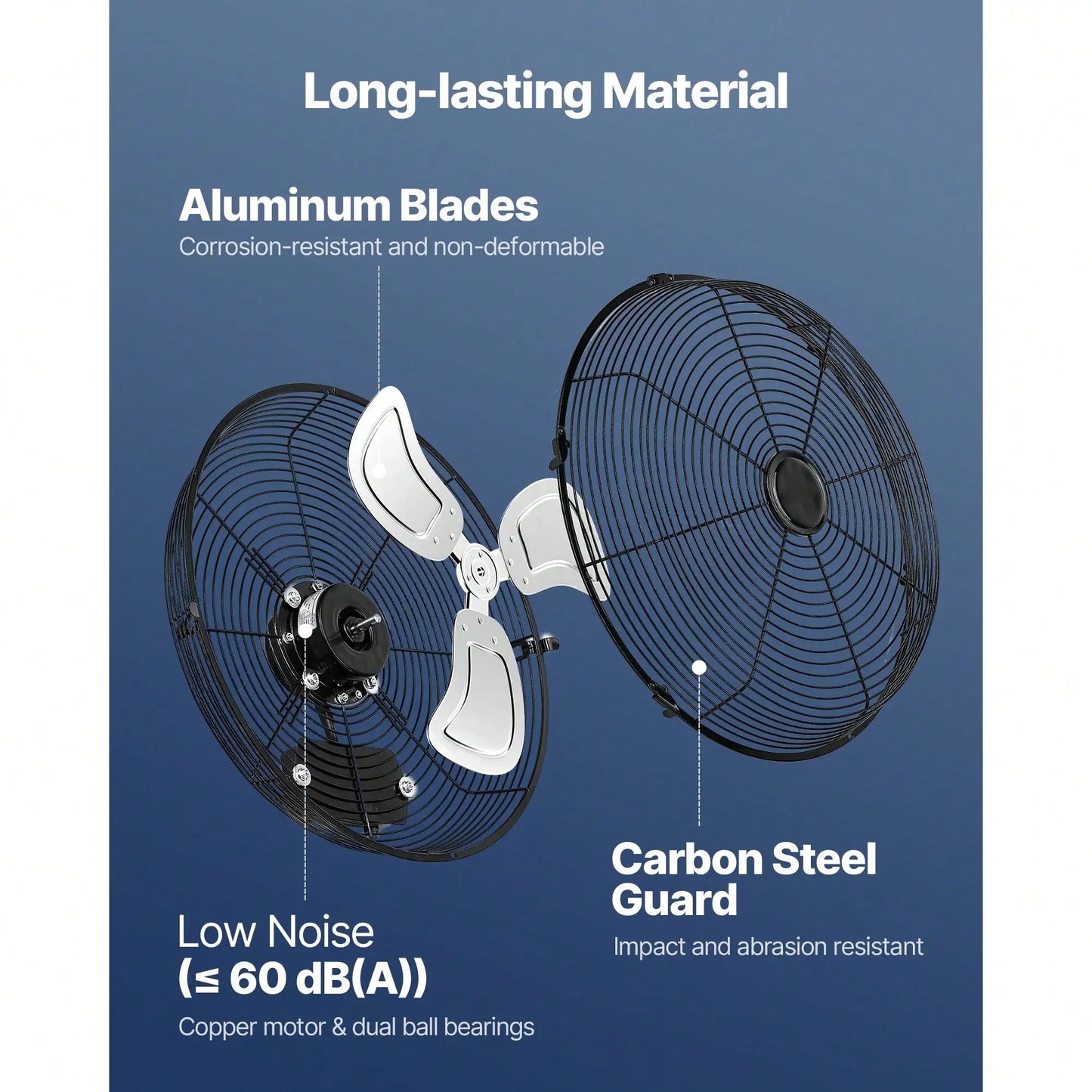Industrial Wall Mount Fan With High Velocity And Three Speeds