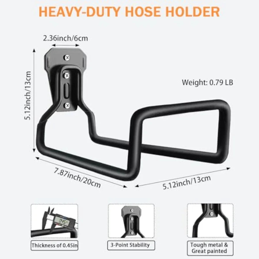 Heavy Duty Metal Garden Hose Hanger Wall Mount Storage Rack