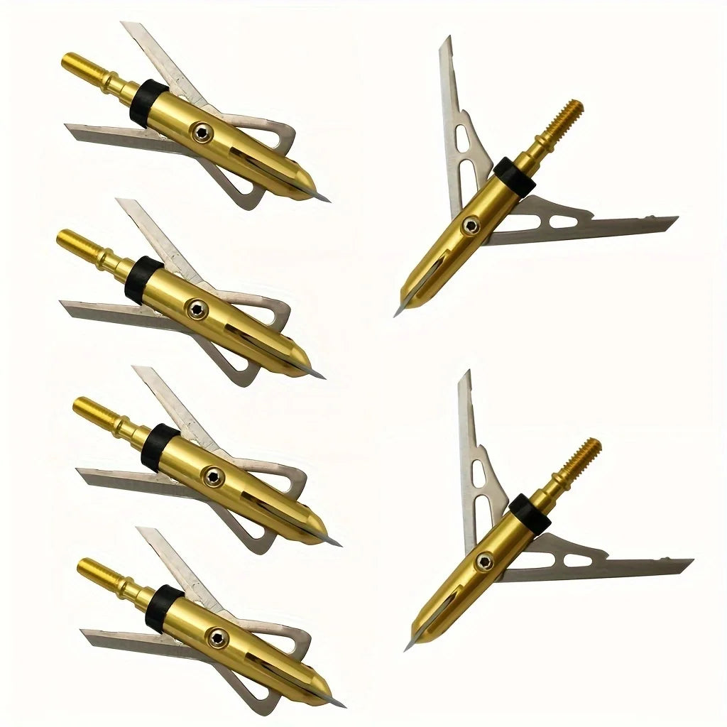 6Pcs Hunting Broadhead Crossbow X 100 Grain 2-Blade Archery Arrow Broadhead
