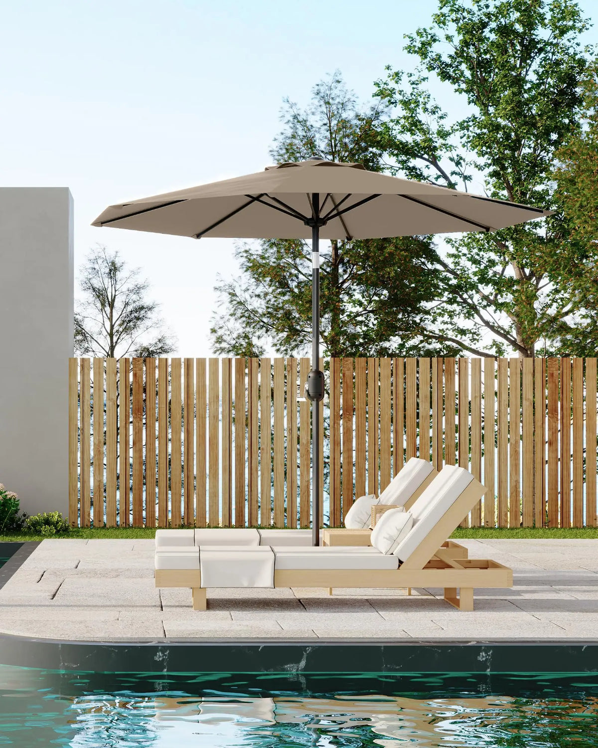 Waterproof Outdoor Patio Umbrella With Crank And Tilt Sun Shade
