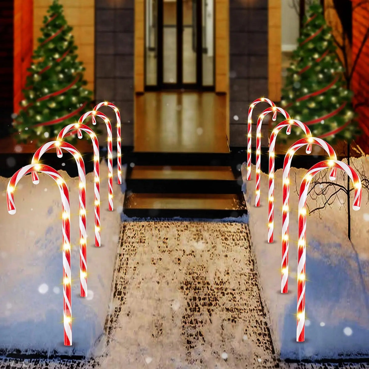 Joyfy Christmas Candy Cane Pathway Decorative Outdoor Lights
