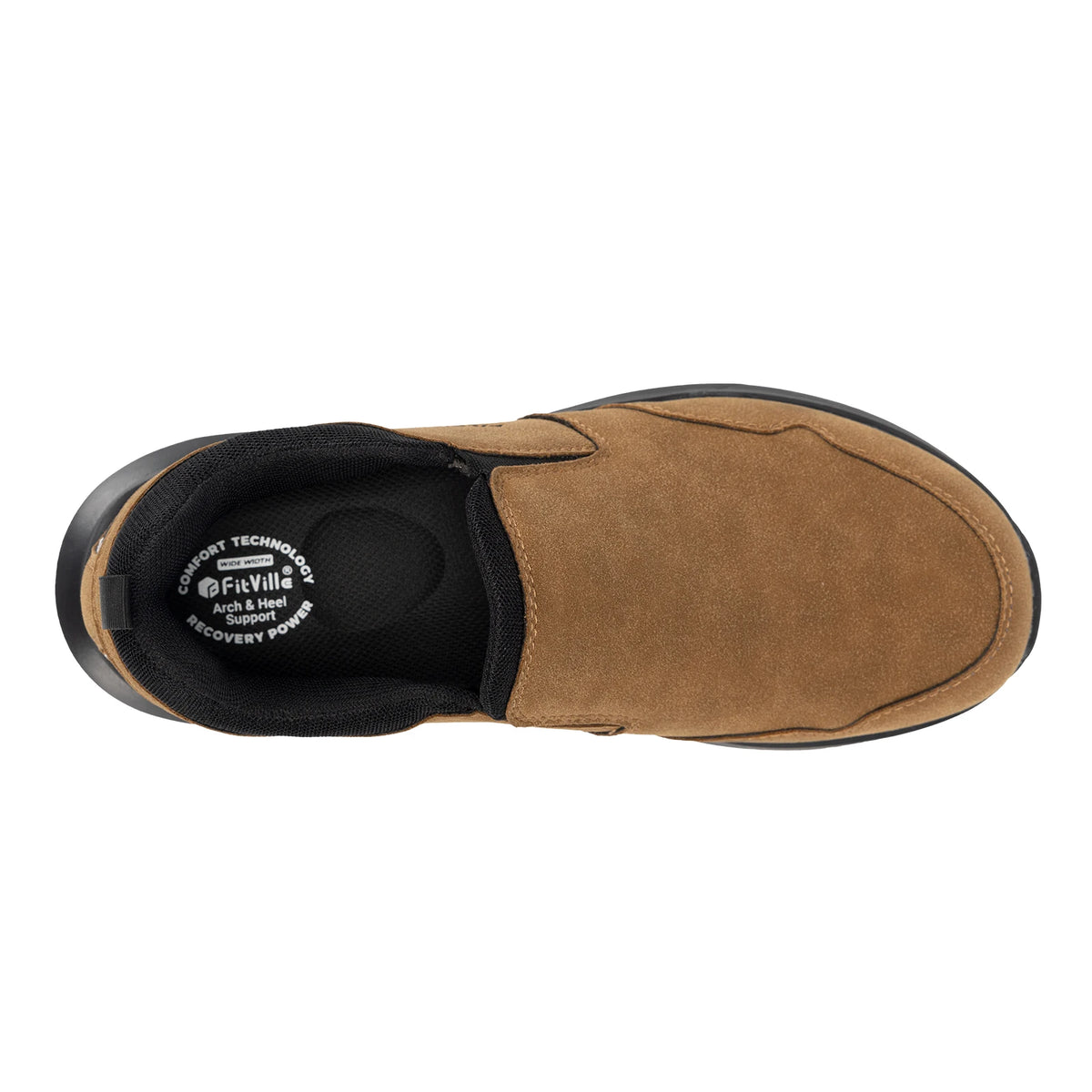 Fitville Men Extra Wide Slip On Hiking Loafers Arch Support