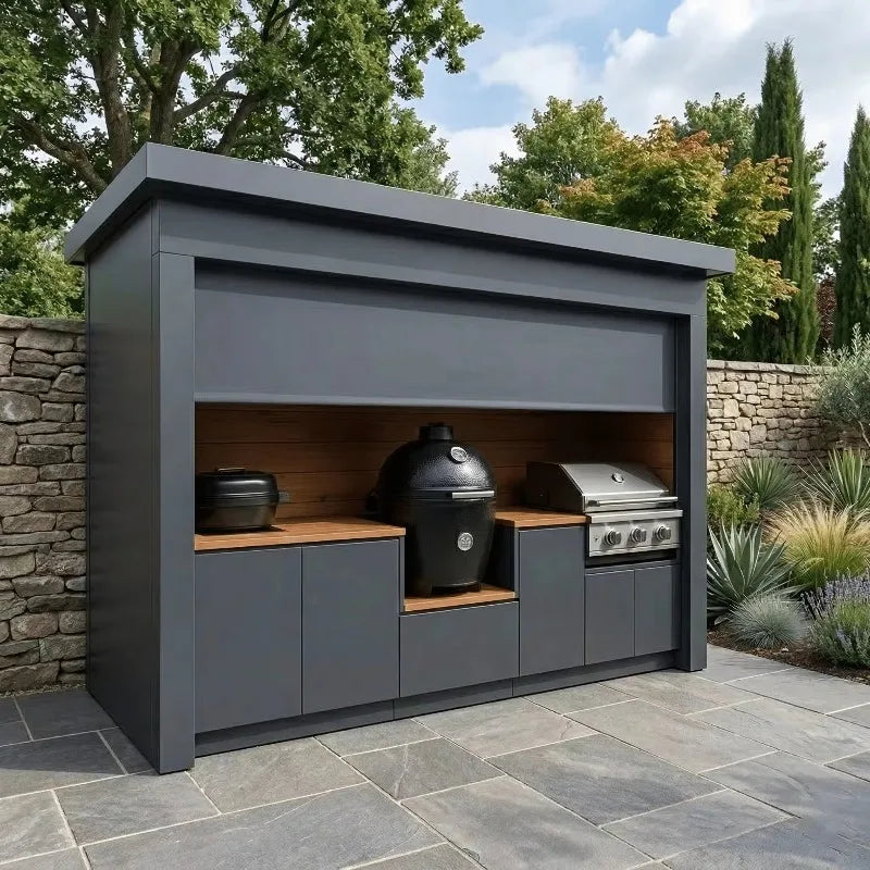 Outdoor Kitchen Pod Stainless Steel BBQ Cabinet With Roller Shutters