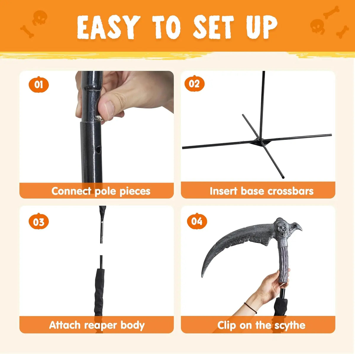 Joyfy Animated Flying Grim Reaper Halloween Garden Decor