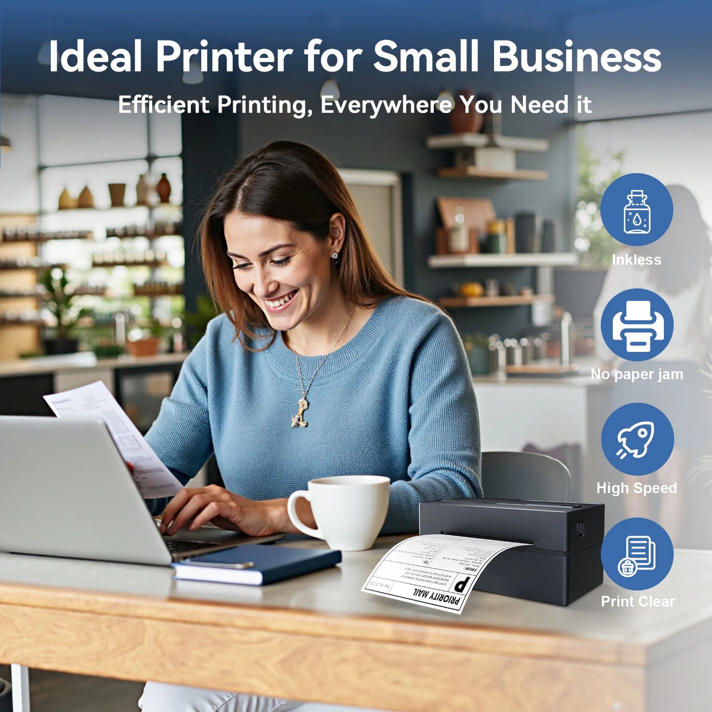 TakeYou Wireless Bluetooth Thermal Label Printer For Shipping