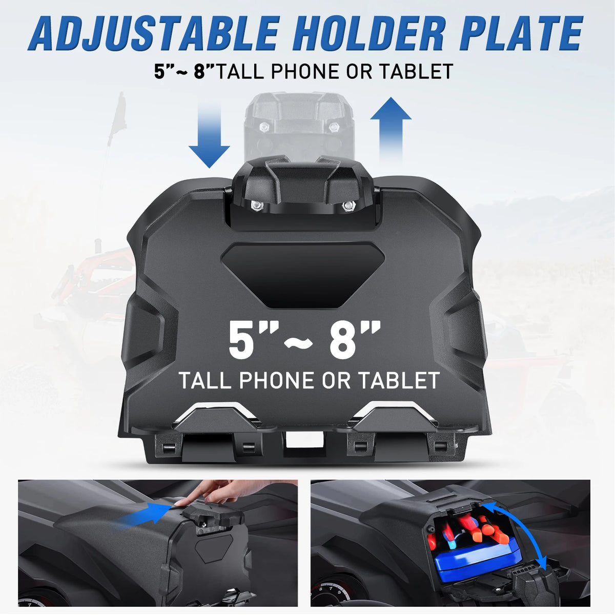 Frokom X3 Electronic Device Tablet Phone Holder with 1 Gal Storage Box Fit for Can Am Maverick X3 All Models Tablet Holder Mount