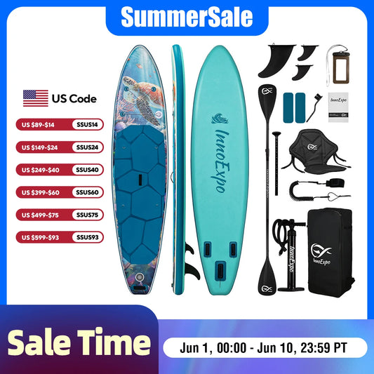 InnoExpo Inflatable Stand Up Paddle Board Non Slip Water Sport