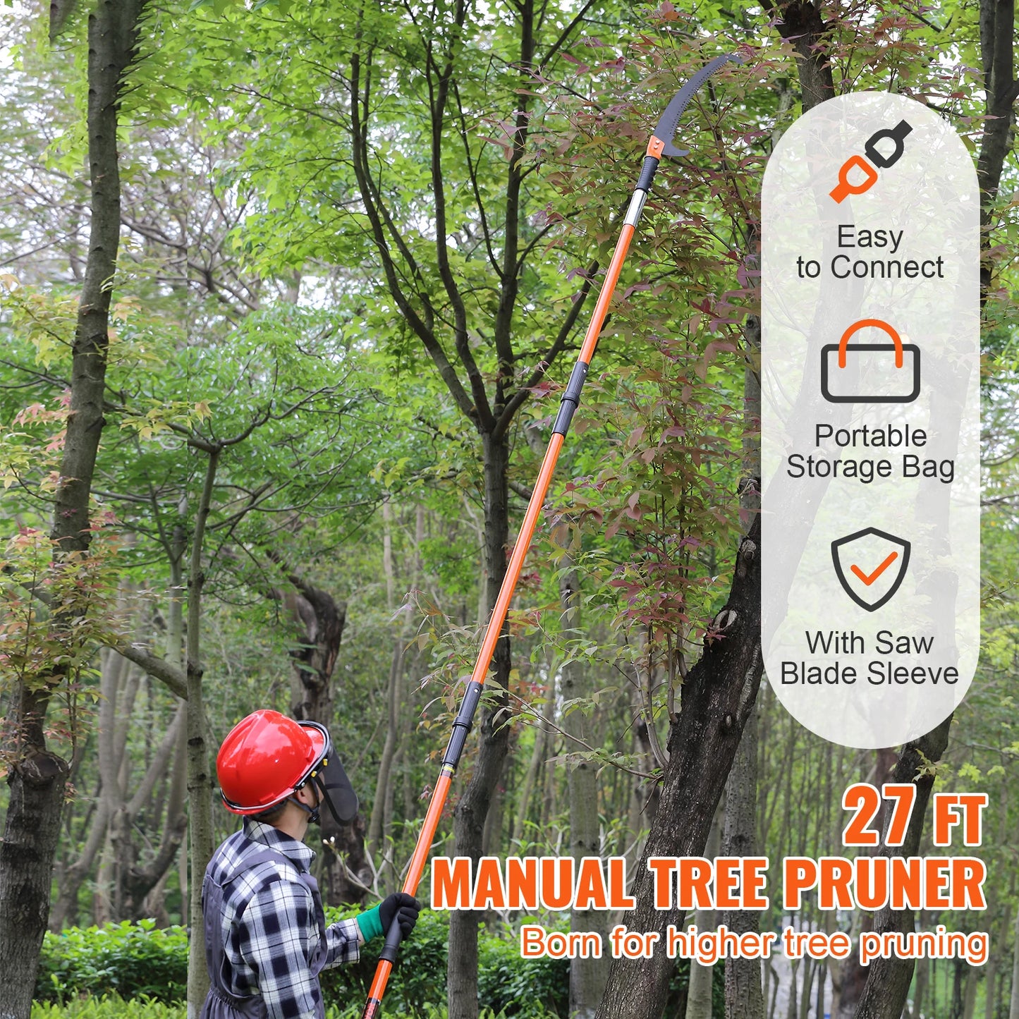 SucceBuy Telescopic Manual Pole Saw For Garden Tree Pruning