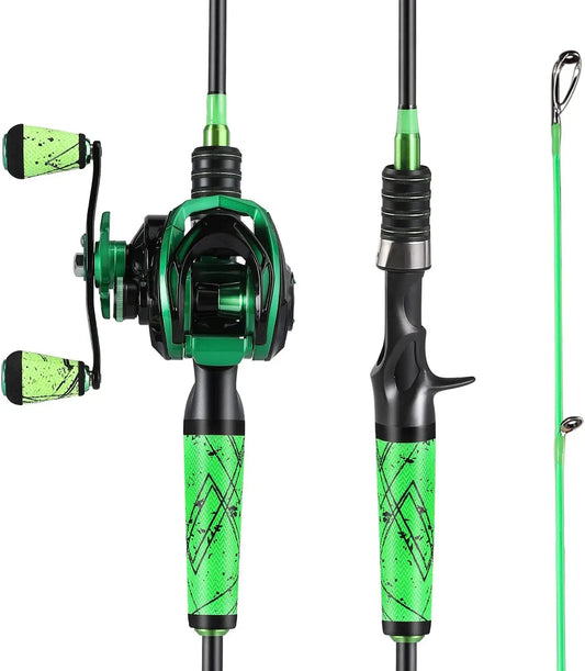 Medium Fast Carbon Fiber Baitcasting Fishing Rod And Reel Combo